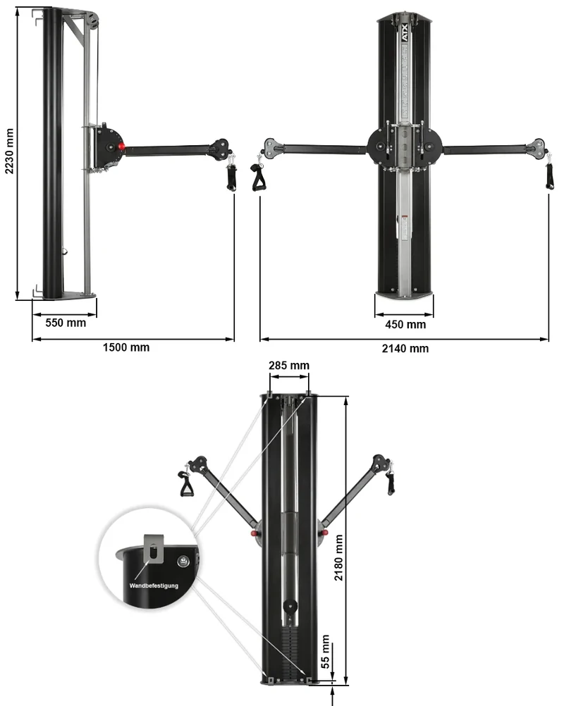 ATX® Multi Functional Kabelzugstation - Wandbefestigung