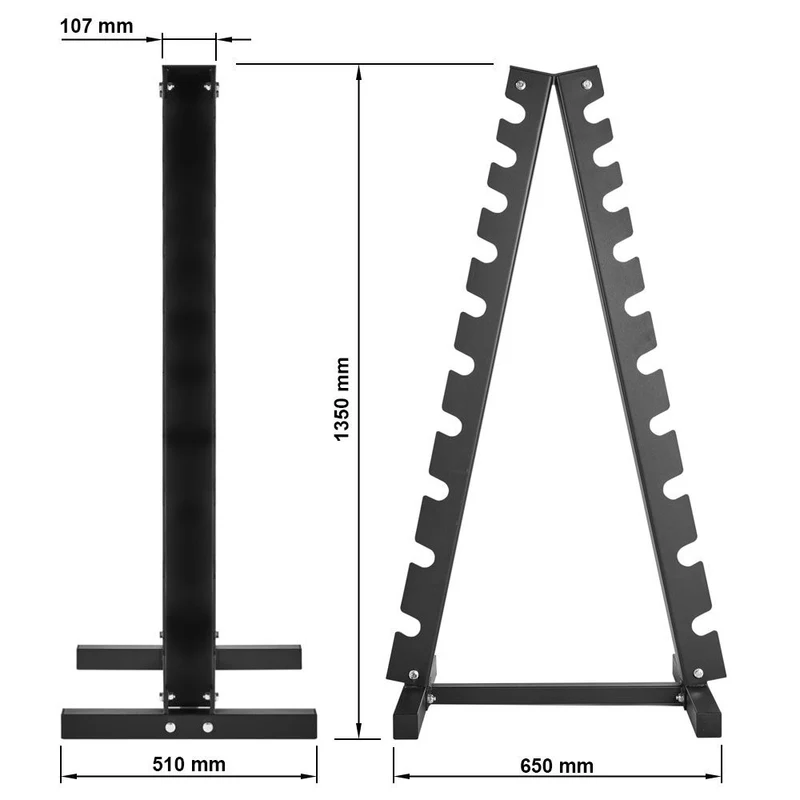 Hantelpyramide für 10 Paar Hanteln - schwarz