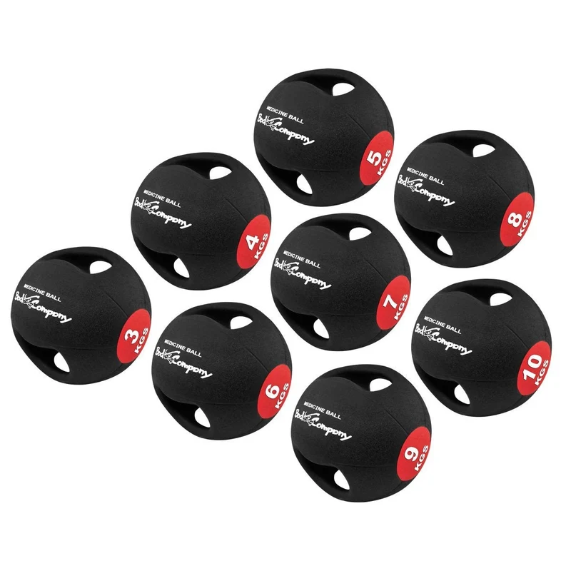 Medizinball mit Doppelgriff aus Gummi 4 kg