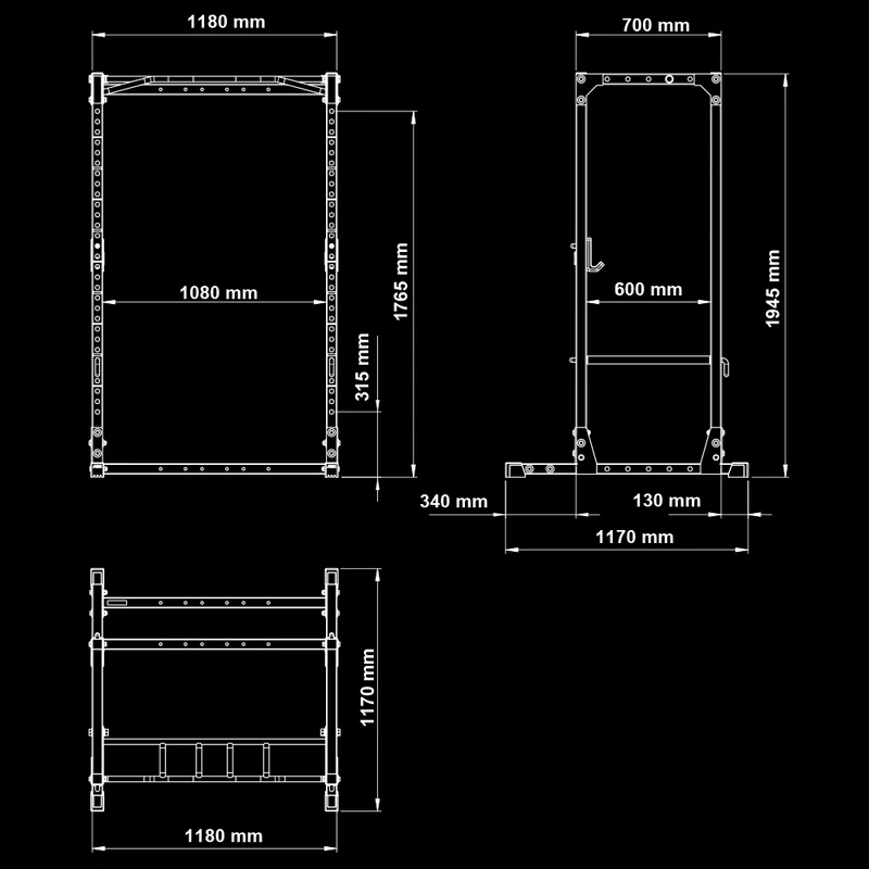 ATX® Power Rack PRX-510-XS - Höhe 195 cm - mit J-Hooks und Pin-Pipes