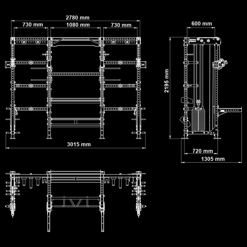 ATX® Cable Cross Rack mit 2 x 90 kg Steckgewichten und vielen Extras