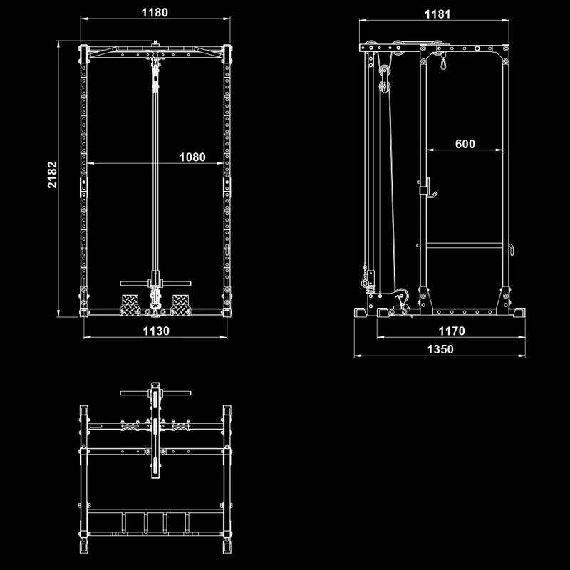 ATX® Power Rack PRX-520 mit Latzugstation Plate Load - Höhe 218 cm