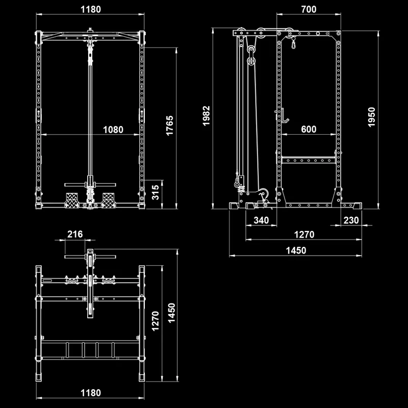 ATX® Power Rack PRX-510 mit Latzugstation Plate Load - Höhe 198 cm