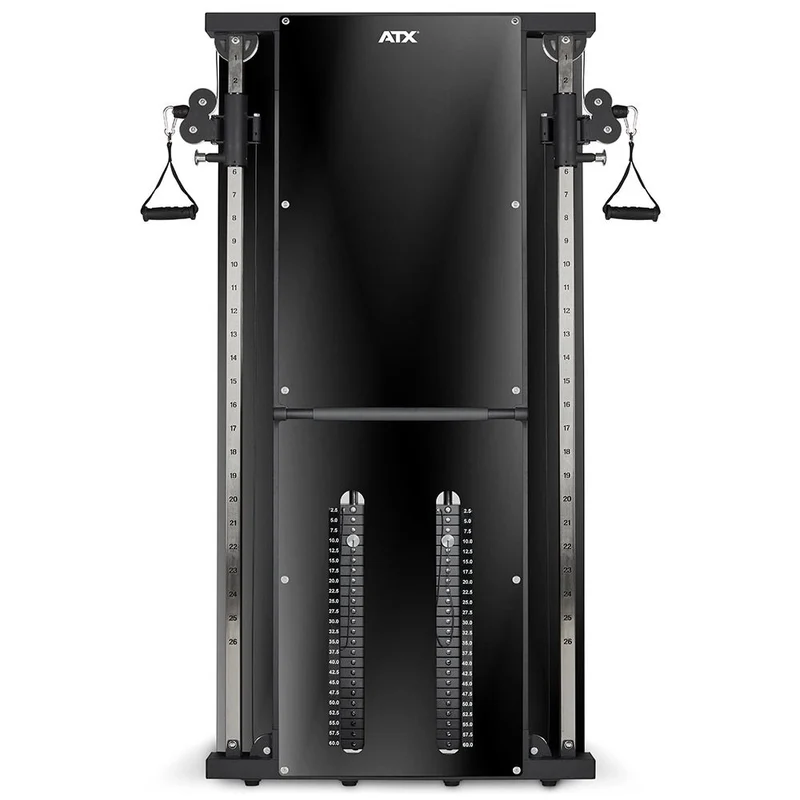 ATX® Duale Wandzugstation - Schwarz - mit 2 x 60 kg Steckgewichten
