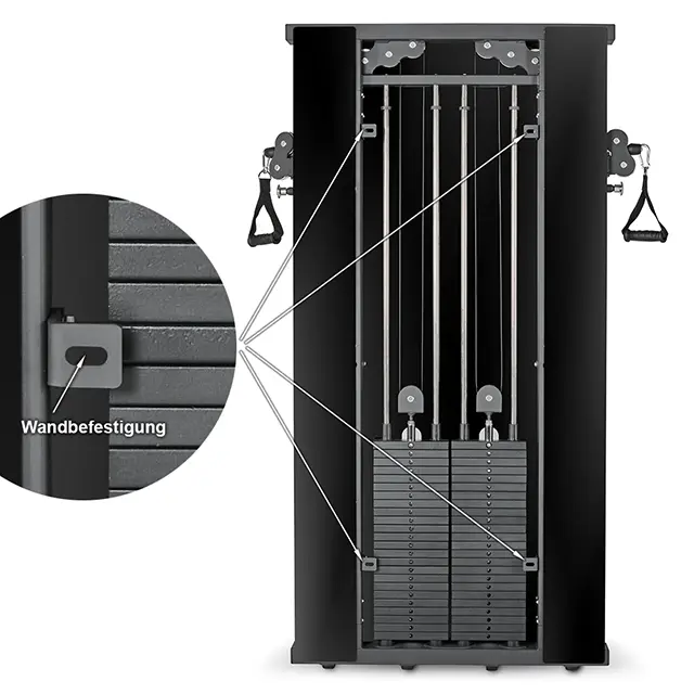 ATX® Duale Wandzugstation - Mirror - mit 2 x 60 kg Steckgewichten