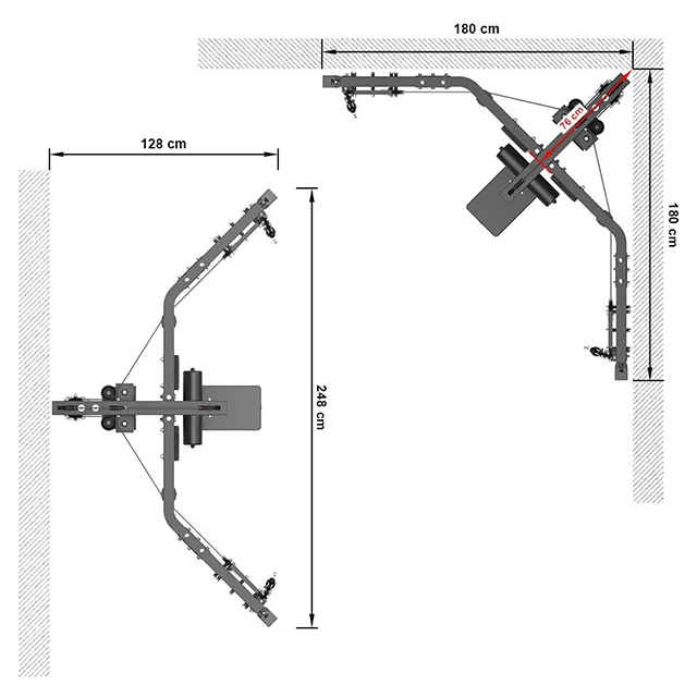 ATX® Corner Cable Cross u. Latzugstation - mit Steckgewichten