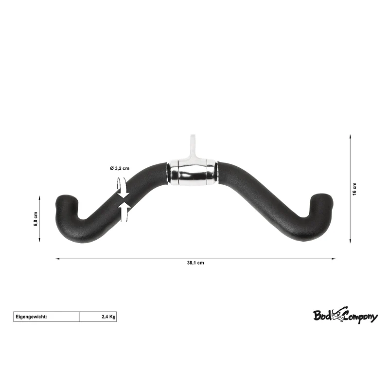 Trizep Stange, W-Form mit Neopren Griffen