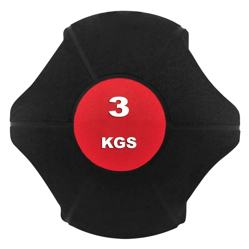 Medizinball mit Doppelgriff aus Gummi 3 kg