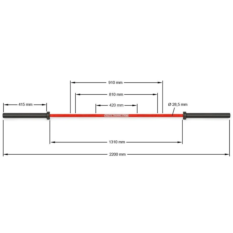 ATX® Multi Power Bar 220 cm x 50 mm - Cerakote (Fire Red)