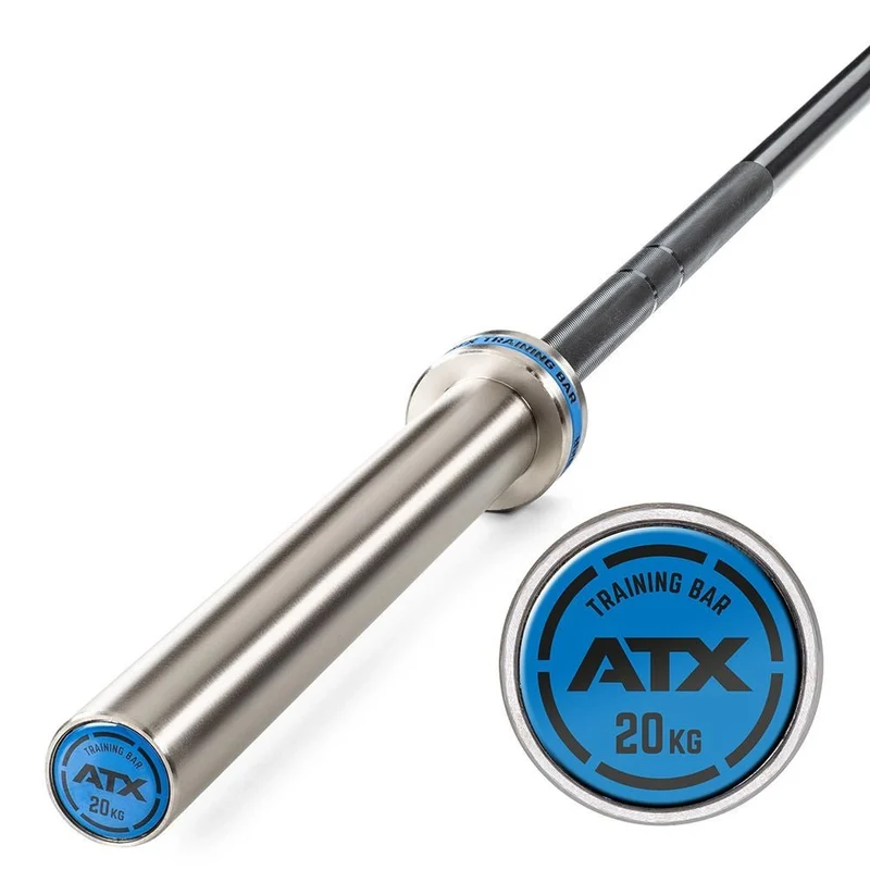 ATX® Olympic Hybrid Training Bar 220 cm x 50 mm - Black Oxid / Chrom