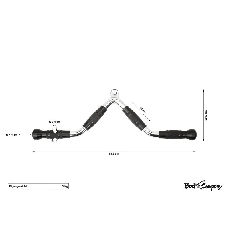Trizep Stange gebogen m. Gummi Hand-Grips