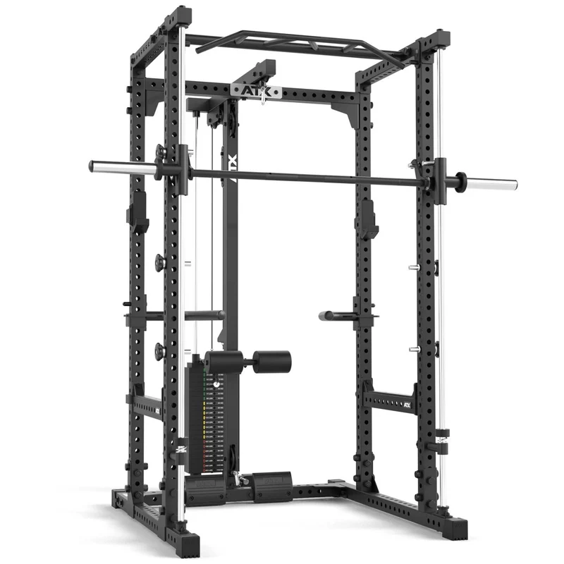 ATX® Power Rack Komplettstation 660 Höhe 215 cm - mit Latzug Steckgewichte & Multipresse
