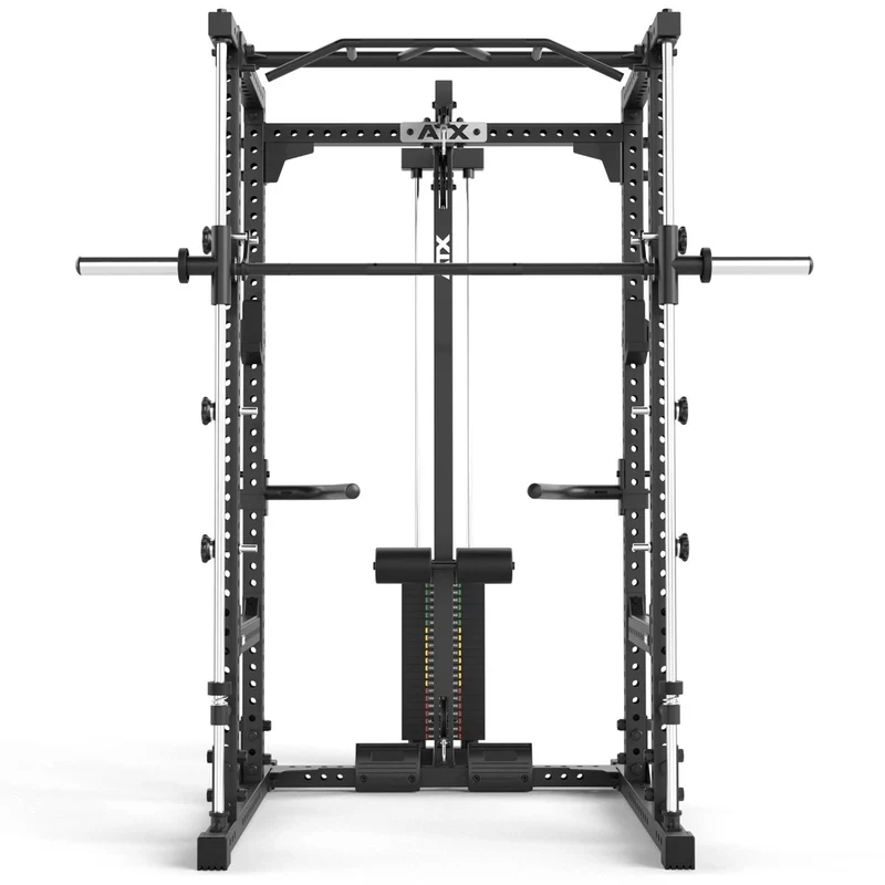 ATX® Power Rack Komplettstation 660 Höhe 215 cm - mit Latzug Steckgewichte & Multipresse