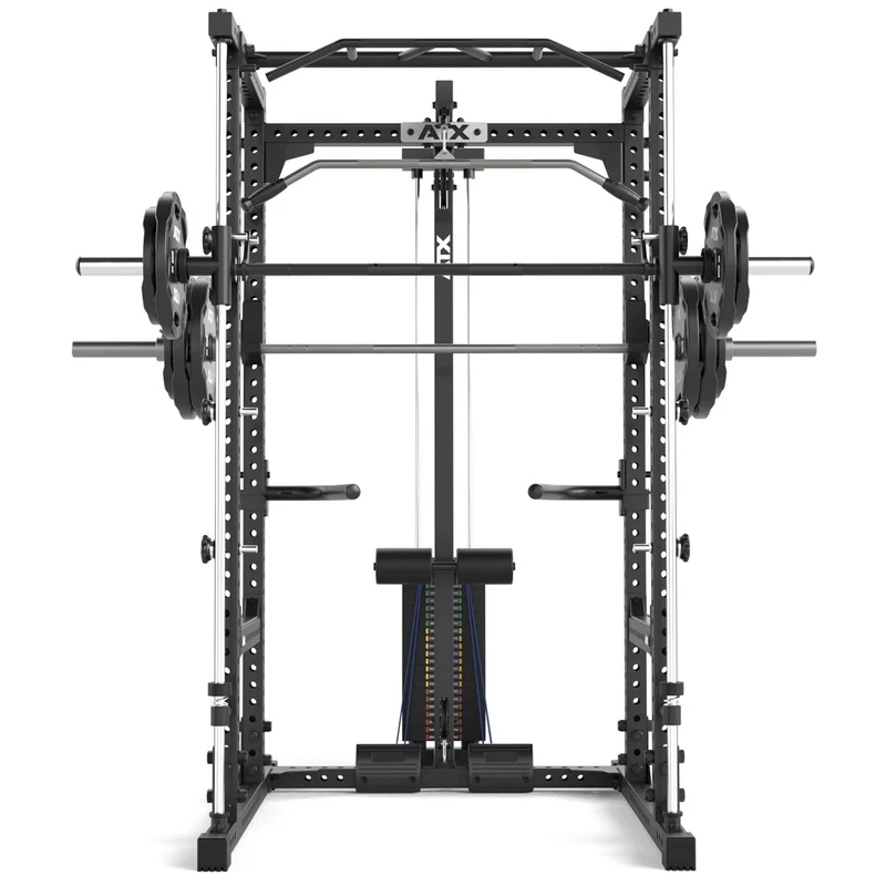 ATX® Power Rack Komplettstation 660 Höhe 215 cm - mit Latzug Steckgewichte & Multipresse