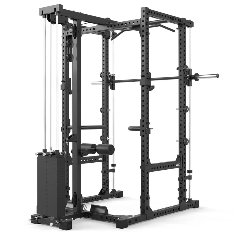 ATX® Power Rack Komplettstation 660 Höhe 215 cm - mit Latzug Steckgewichte & Multipresse
