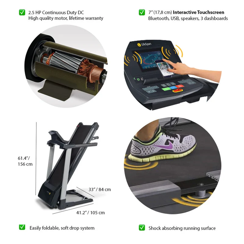 LifeSpan Fitness Treadmill TR2000iT (AS NEW)