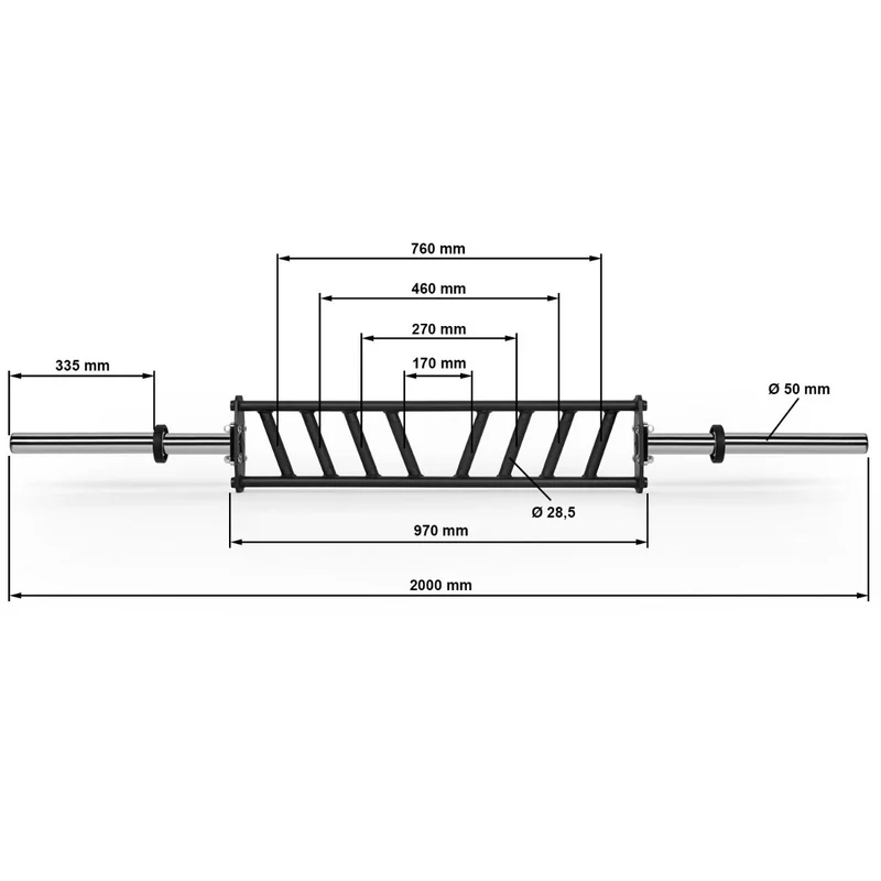 ATX® Angular Multi Grip Bar - 200 cm x 50 mm