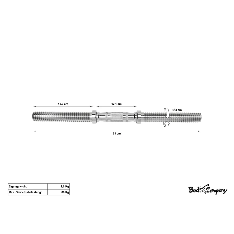 Profi Kurzhantelstange 51cm inkl. Ergo-Griff 30/31mm