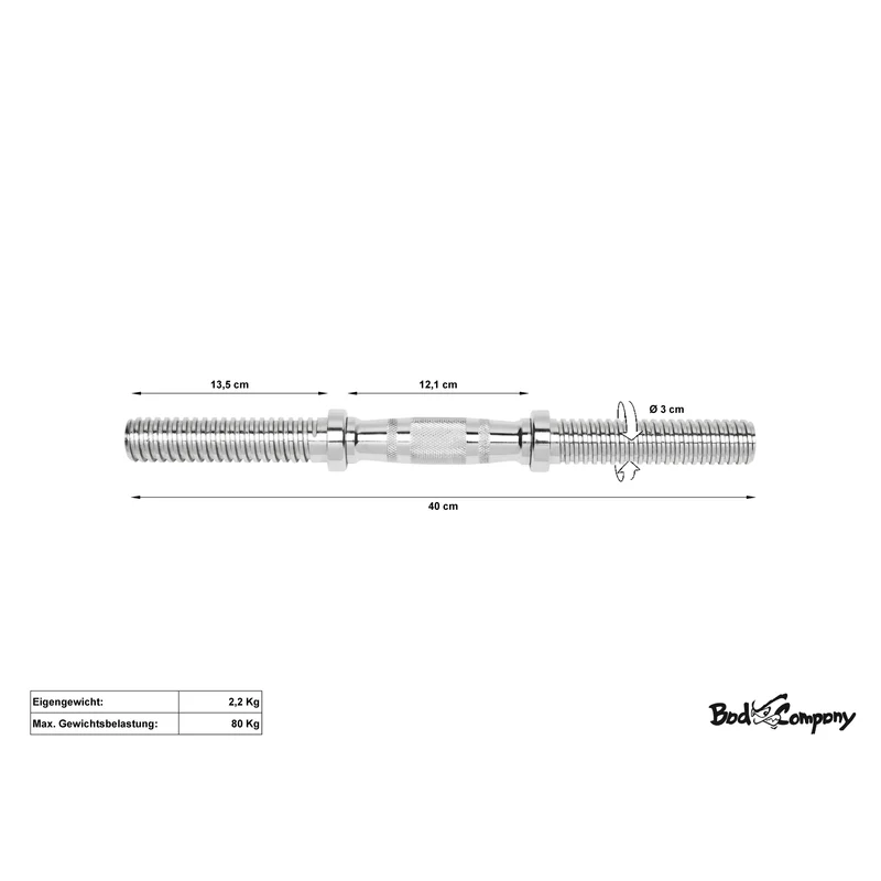 Profi Kurzhantelstange 40cm inkl. Ergo-Griff 30/31mm