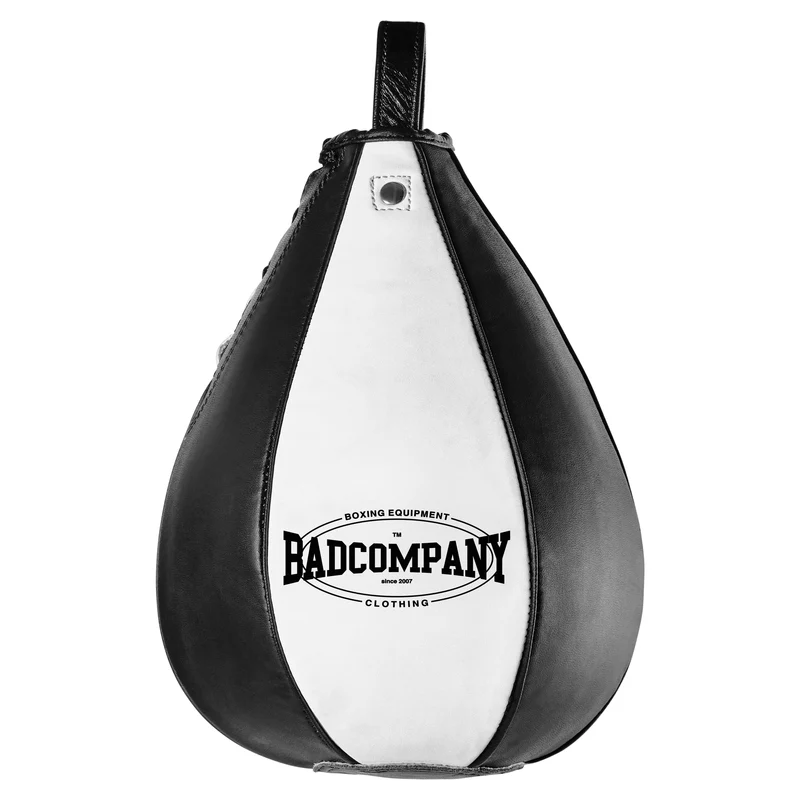 Boxbirne aus Echt-Leder medium black/white
