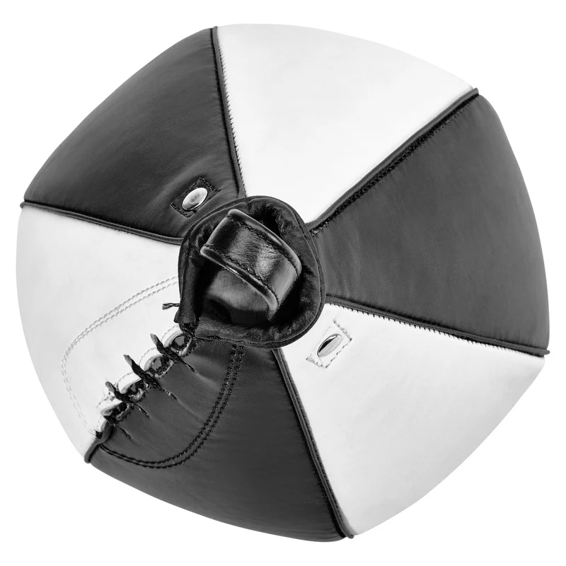 Boxbirne aus Echt-Leder medium black/white