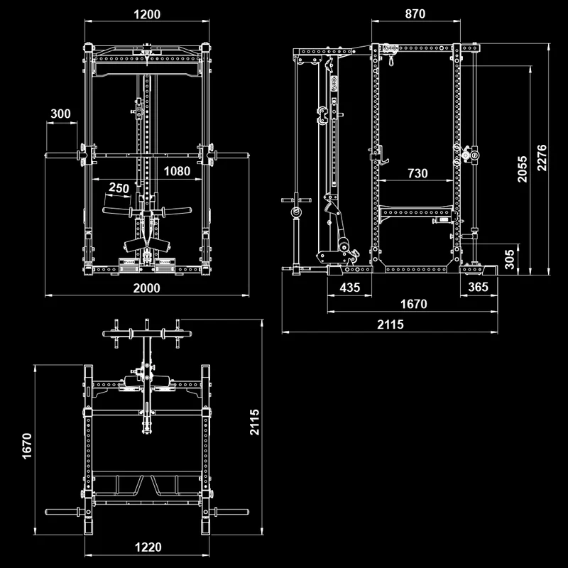 ATX® Power Rack Komplettsystem mit Latzug-Plate Load + Multipresse