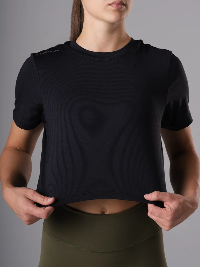 Power Lift Cropped T-Shirt | Schwarz