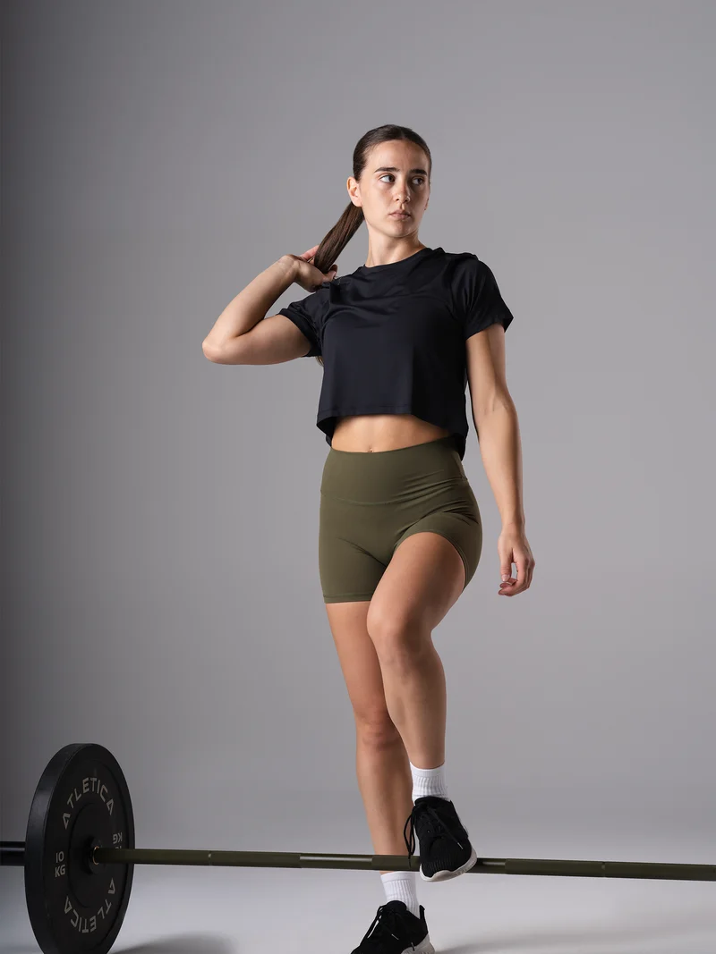Power Lift Cropped T-Shirt | Schwarz