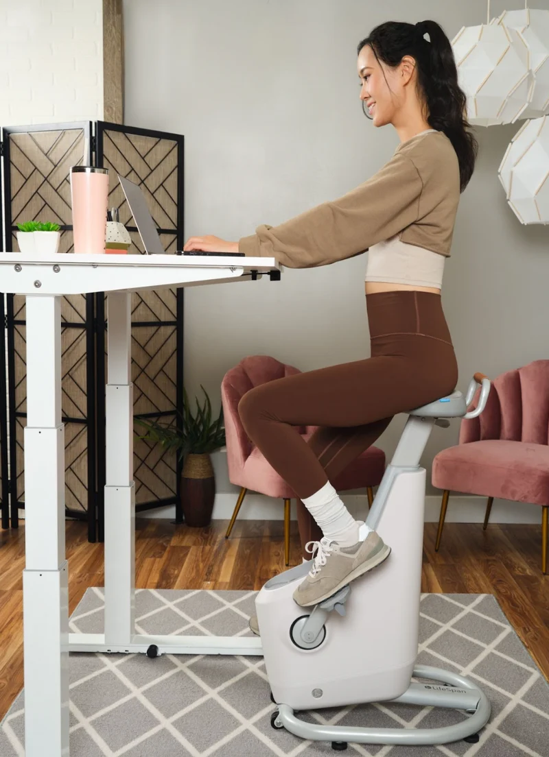 LifeSpan Ampera Bike Desk Space Grey with Standing Desk