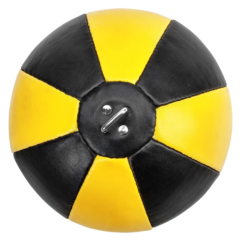 Doppelendball aus Kunstleder mit Spanngurten yellow