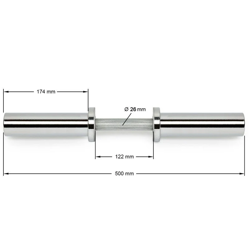 Kurzhantelstange 51 cm x 50 mm mit Kugellagerung - inkl. Verschlüsse
