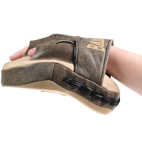 Retro Rindsleder vorgekrümmte Handpratzen
