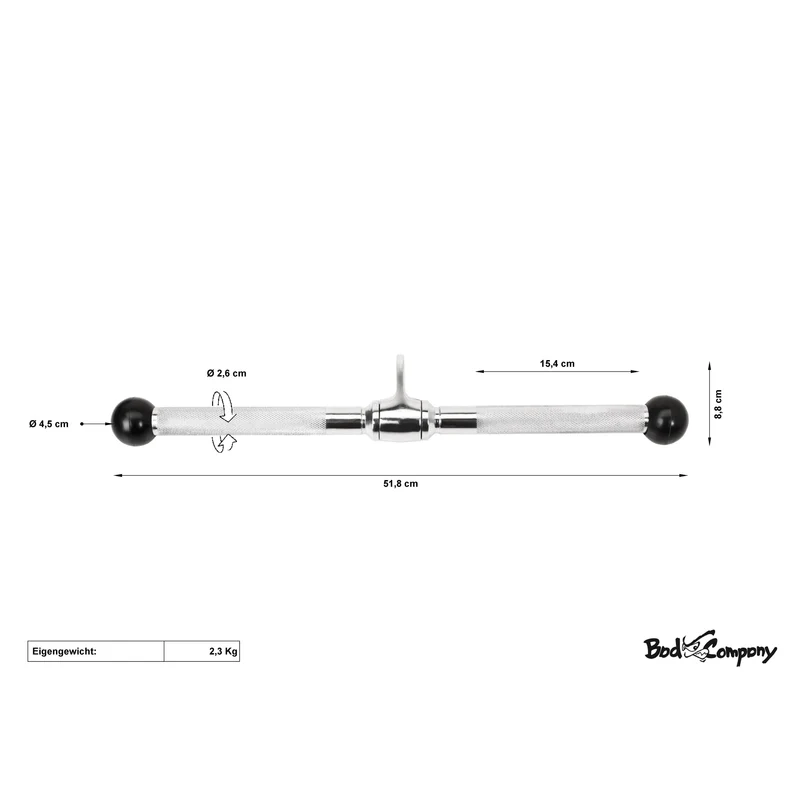 Trizep-/Bizep Stange mit Bumper-Ballen
