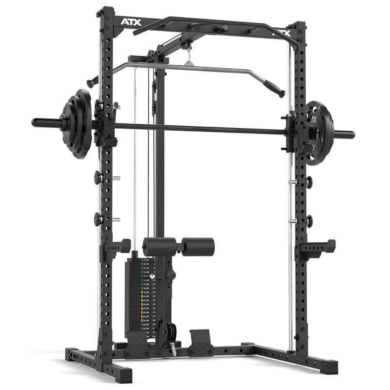 ATX® Half Rack-Komplettset 510 mit Latzug-Steckgewichte und Multipresse - Höhe 196 cm