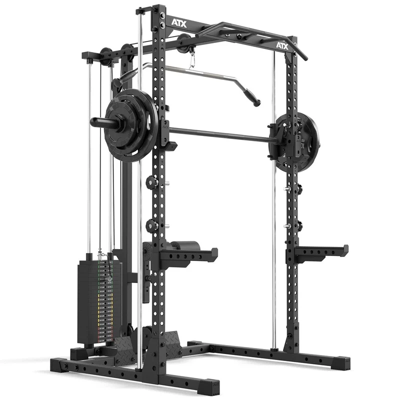 ATX® Half Rack-Komplettset 510 mit Latzug-Steckgewichte und Multipresse - Höhe 196 cm