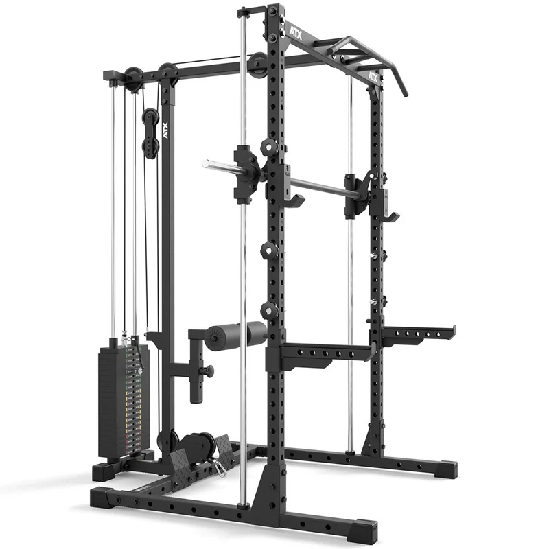 ATX® Half Rack-Komplettset 510 mit Latzug-Steckgewichte und Multipresse - Höhe 196 cm