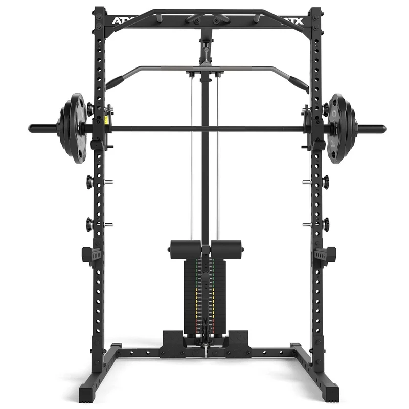 ATX® Half Rack-Komplettset 510 mit Latzug-Steckgewichte und Multipresse - Höhe 196 cm