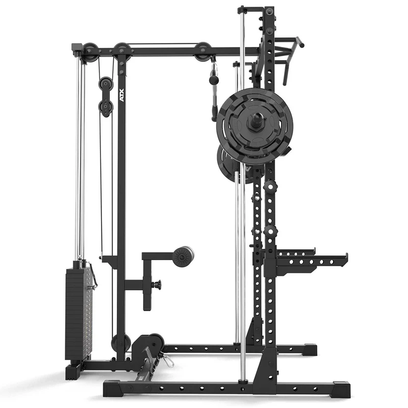 ATX® Half Rack-Komplettset 510 mit Latzug-Steckgewichte und Multipresse - Höhe 196 cm