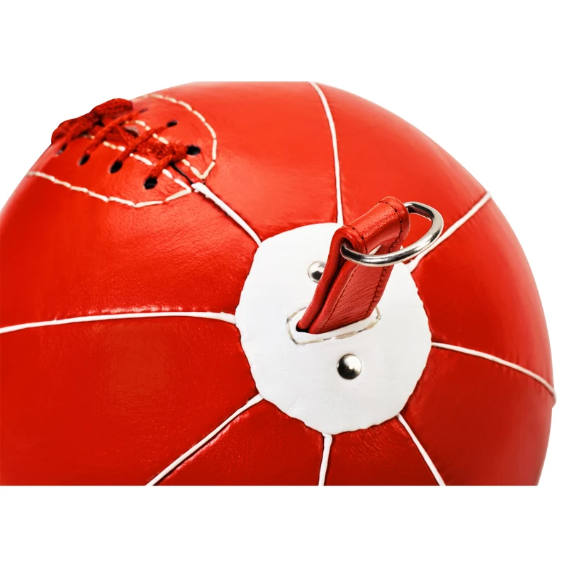 Doppelendball aus Leder inkl. Spanngurten red