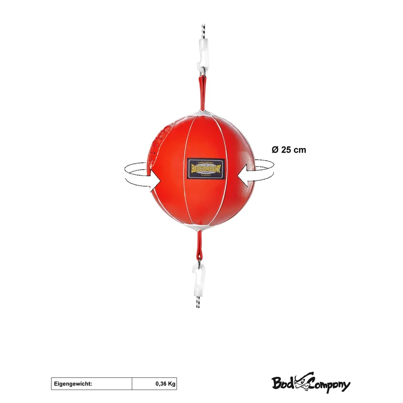 Doppelendball aus Leder inkl. Spanngurten red
