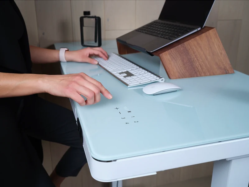 LifeSpan Ampera Bike Desk Space Grey with Glass Standing Desk