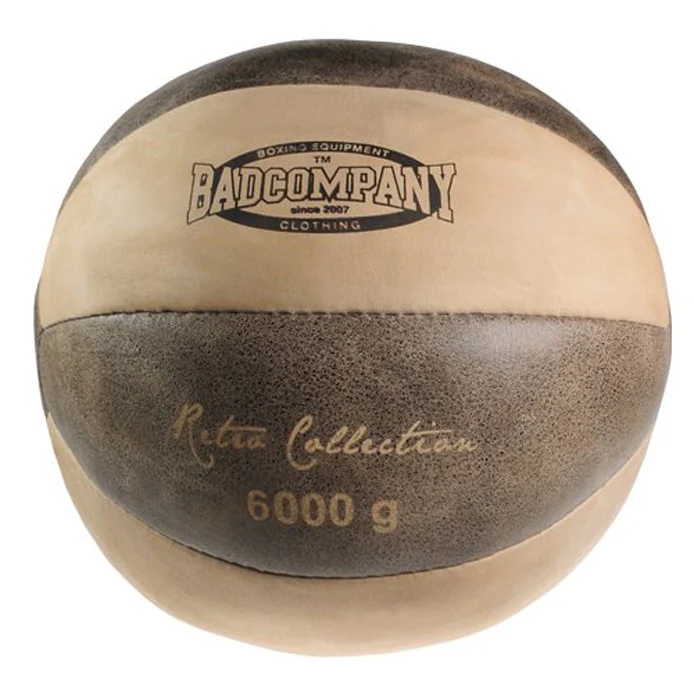 Retro Medizinball aus Rindsleder 6 kg