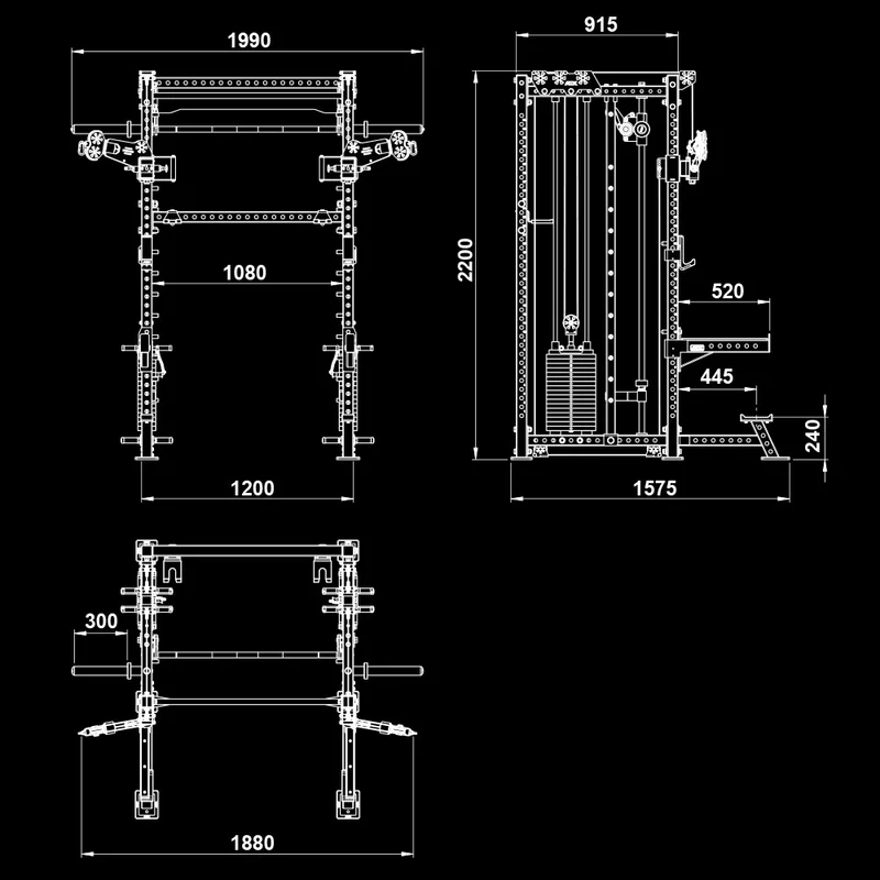 ATX® Rack-Zugstation mit Multipresse - Freistehend