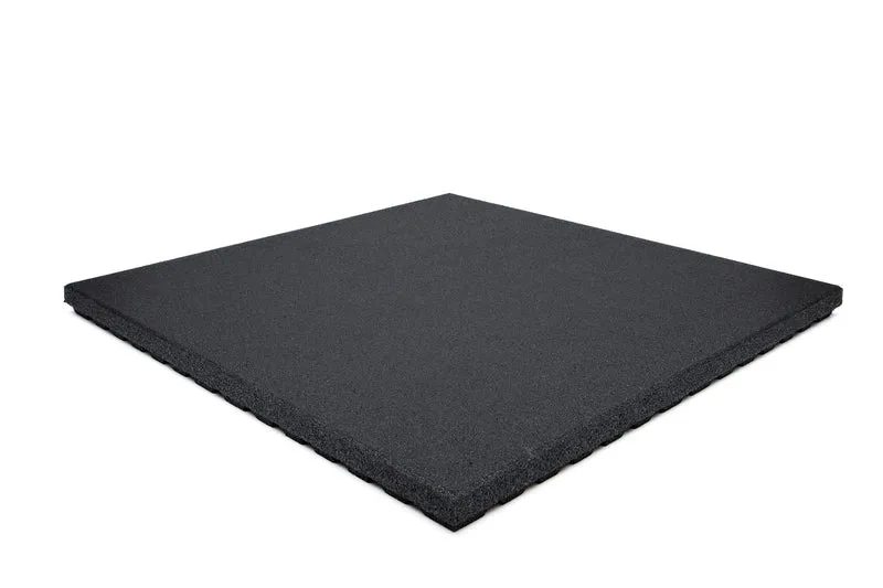 Fitnessboden Granulat Fliese 1000 x 1000 mm - Anti Shock extreme - Schwarz