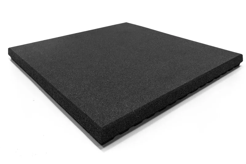 Fitnessboden Granulat Fliese 1000 x 1000 mm - Anti Shock extreme - Schwarz
