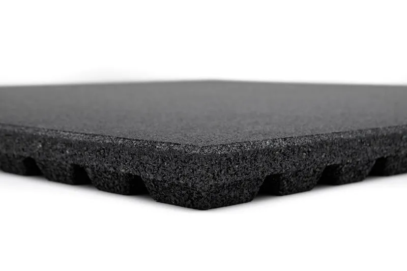 Fitnessboden Granulat Fliese 1000 x 1000 mm - Anti Shock extreme - Schwarz
