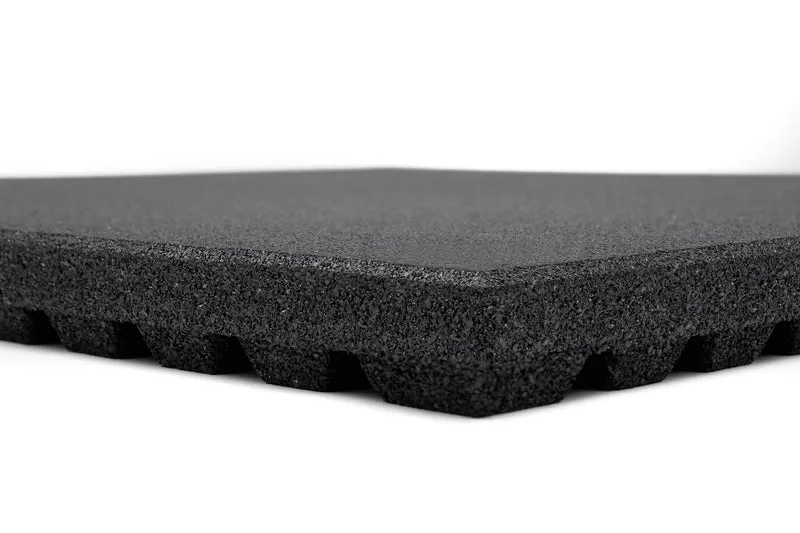 Fitnessboden Granulat Fliese 1000 x 1000 mm - Anti Shock extreme - Schwarz