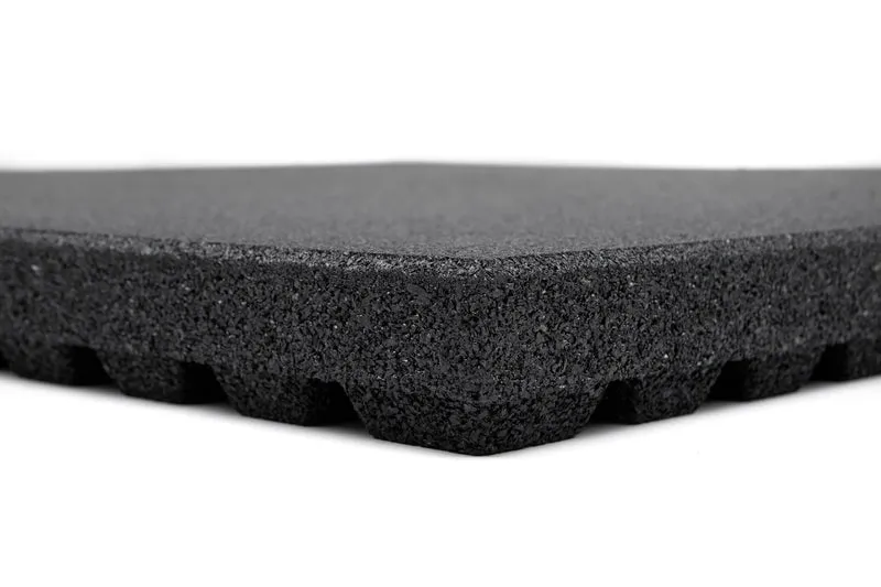 Fitnessboden Granulat Fliese 1000 x 1000 mm - Anti Shock extreme - Schwarz