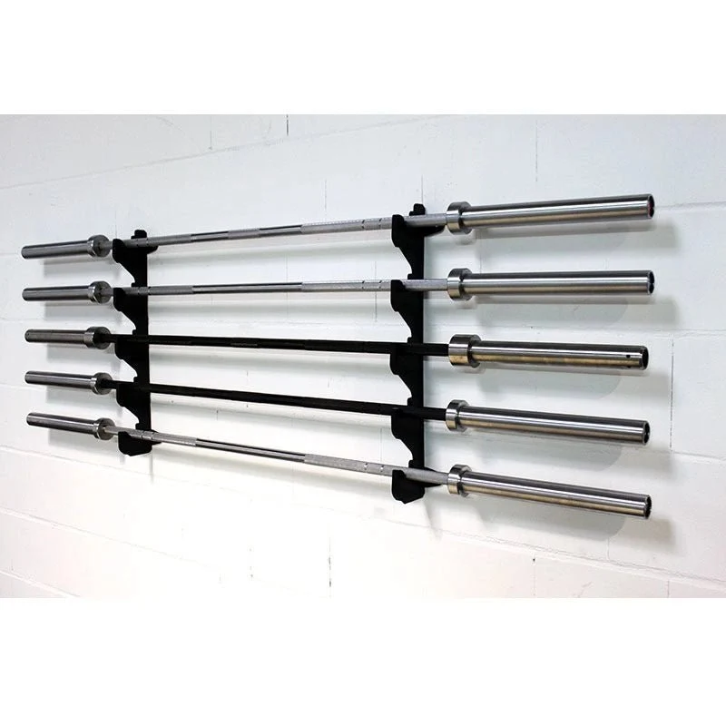 Langhantelablage / Gun Rack - zur Wandbefestigung - für 5 Hantelstangen