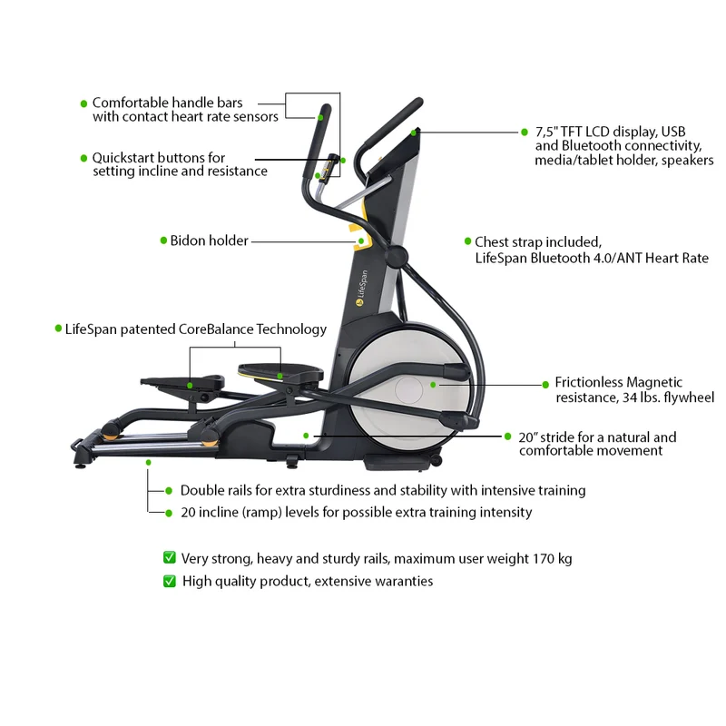 LifeSpan Fitness Elliptical Cross trainer E3i+